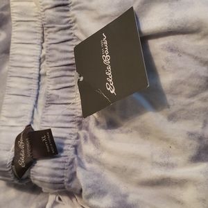 NWT ladies Eddie Bauer Pajama pants XL blue white tie dye
